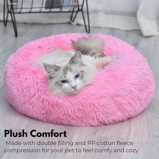 Floofi Pet Bed Round Plush Fabric Size XL 100CM - Brown Cat Cares Fast shipping On sale