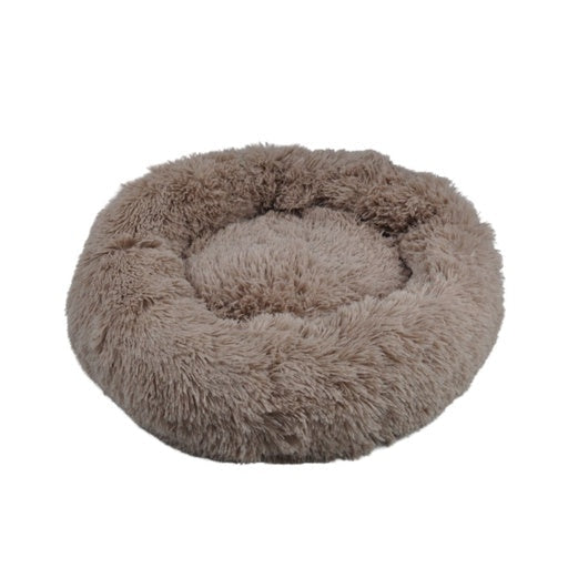 Floofi Pet Bed Round Plush Fabric Size XL 100CM - Brown Cat Cares Fast shipping On sale