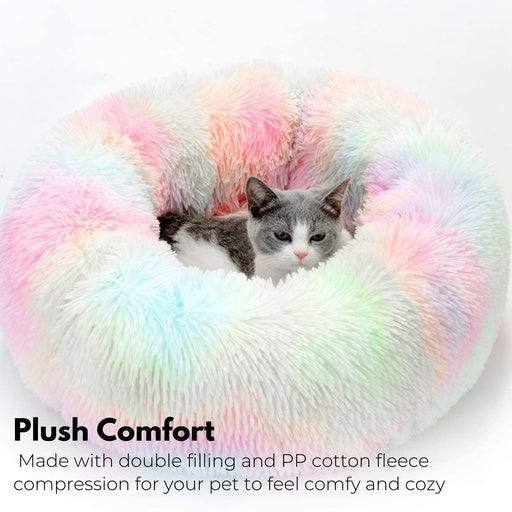 Floofi Pet Bed Round Plush Fabric Size XL 100CM - Green Cat Cares Fast shipping On sale