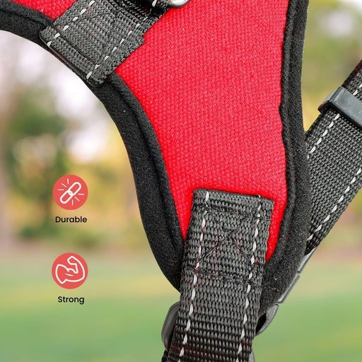 Floofi Pet Dog Harness with Hand strap Size XXL - Red Cares Fast shipping On sale