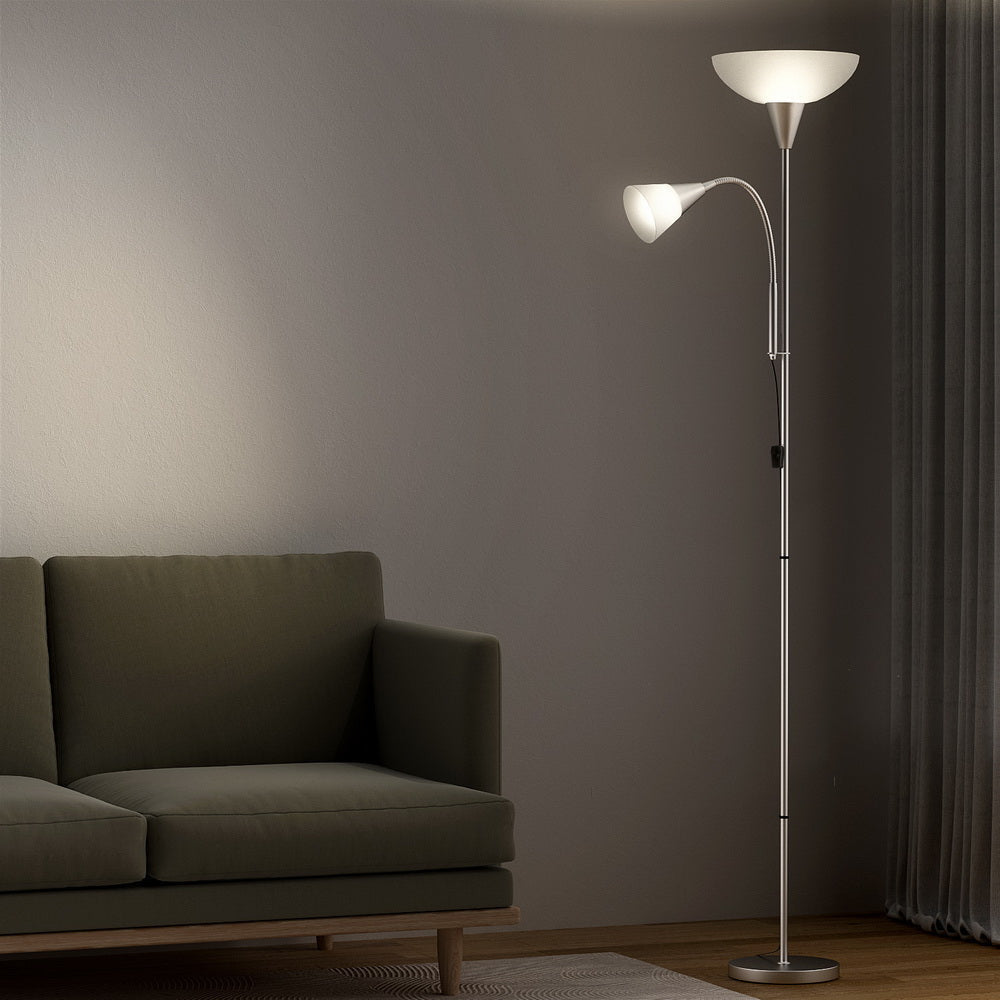 Floor Lamp Mother and Child Modern Home Living Room Office Reading Silver Fast shipping On sale