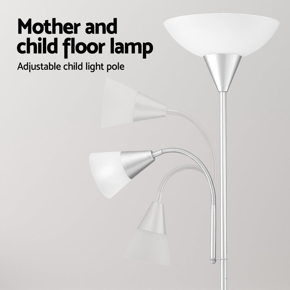 Floor Lamp Mother and Child Modern Home Living Room Office Reading Silver Fast shipping On sale