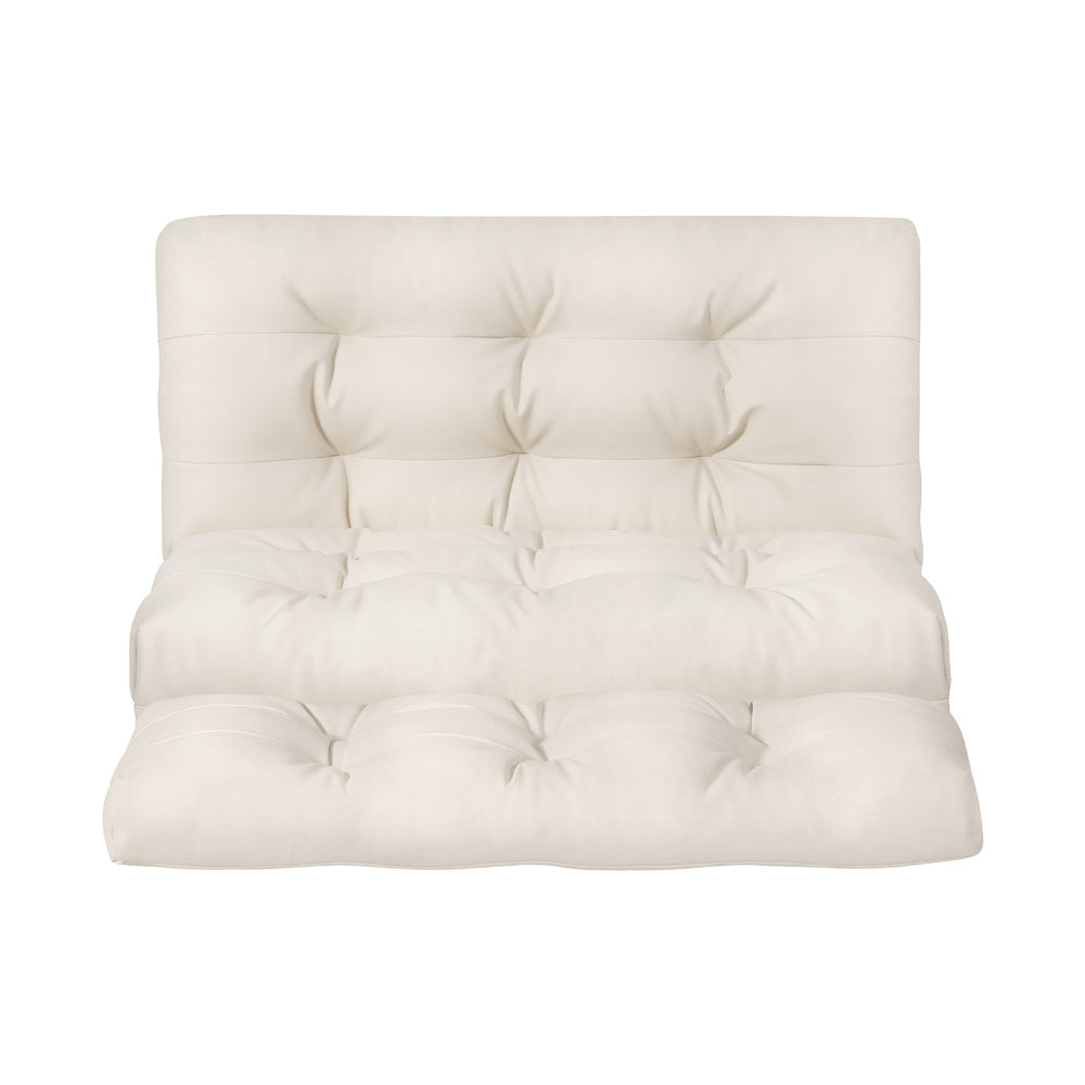 Floor Lounge Sofa Bed 2 Seater Pillow Leather White Fast shipping On sale