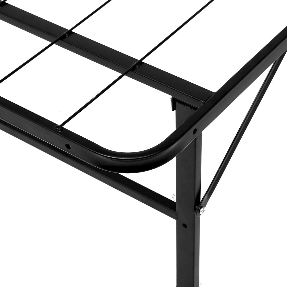 Foldable Single Metal Bed Frame - Black Fast shipping On sale