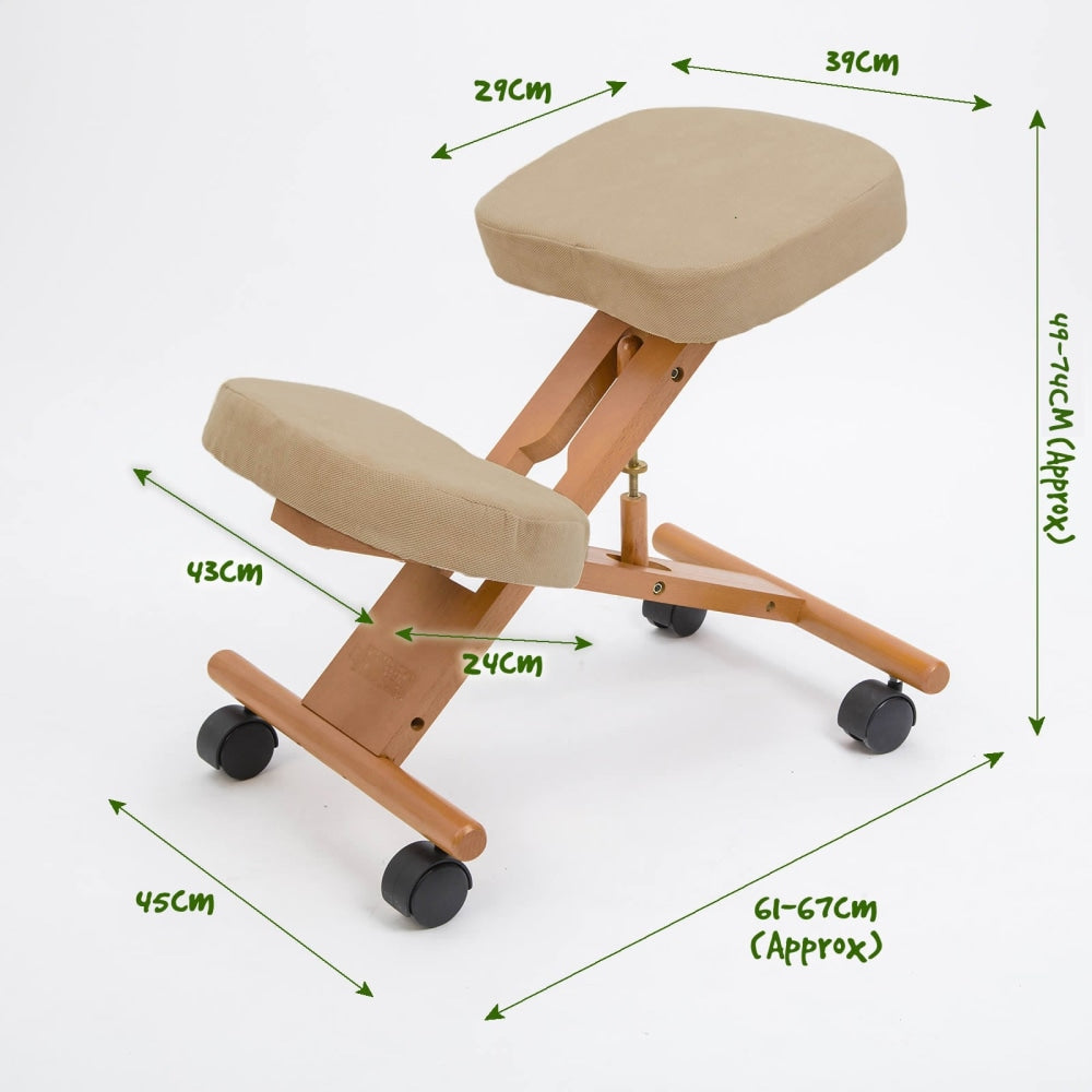 Forever Beauty Beige Ergonomic Adjustable Kneeling Chair Office Fast shipping On sale