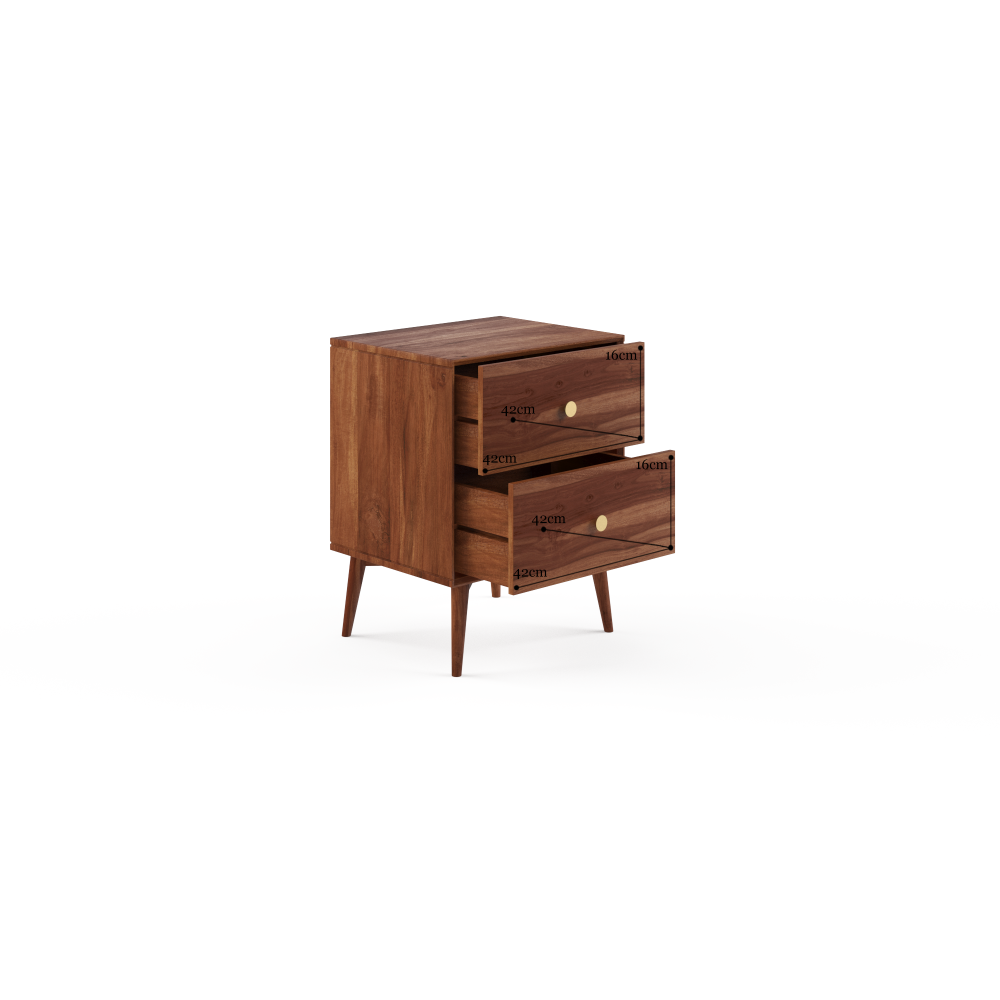 Frank Nightstand Bedside Table Dark Brown Fast shipping On sale