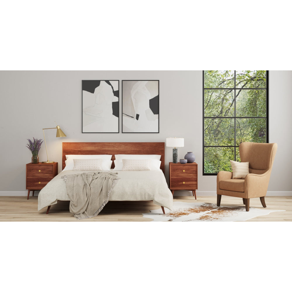 Frank Slim Bed Frame Walnut Queen Fast shipping On sale