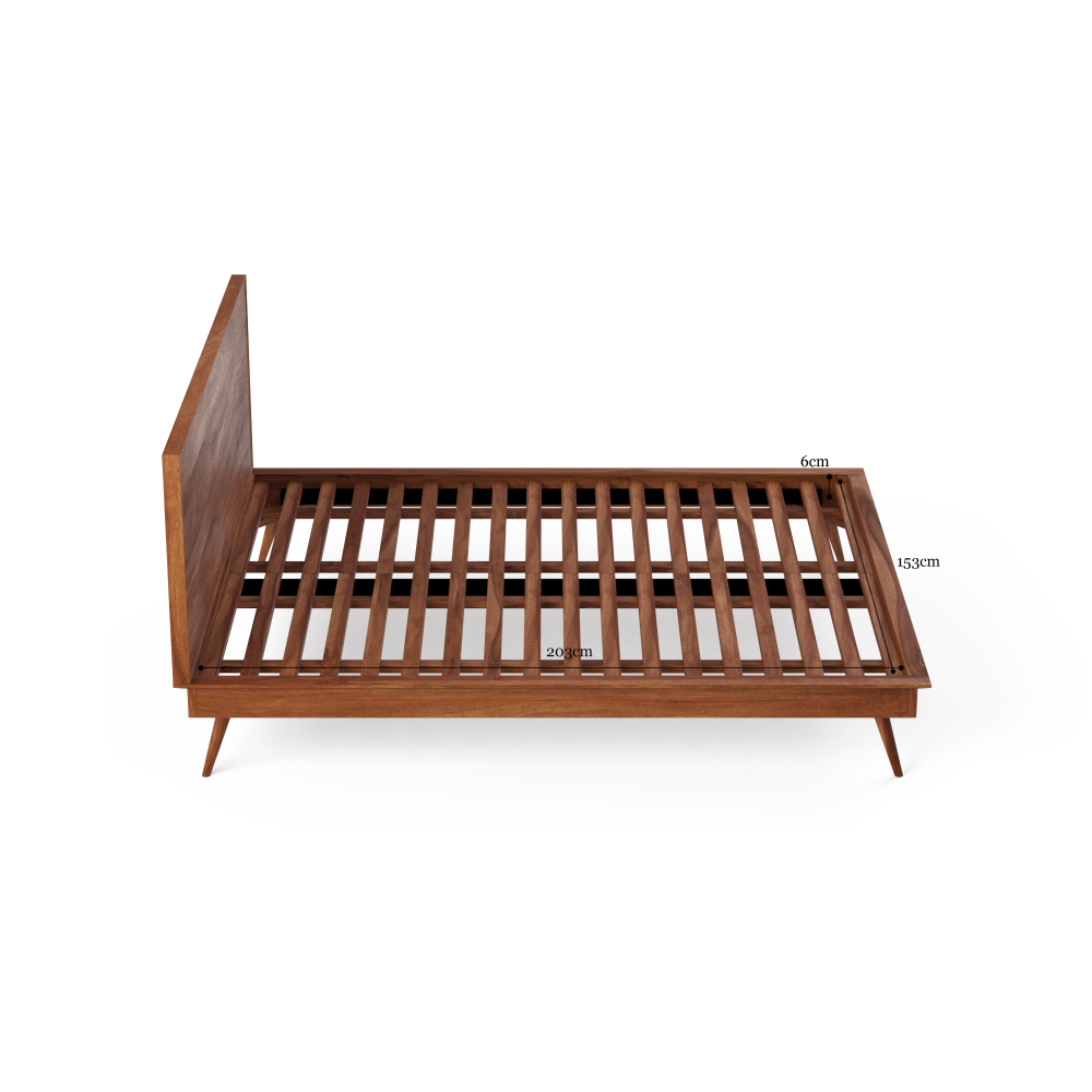 Frank Slim Bed Frame Walnut Queen Fast shipping On sale