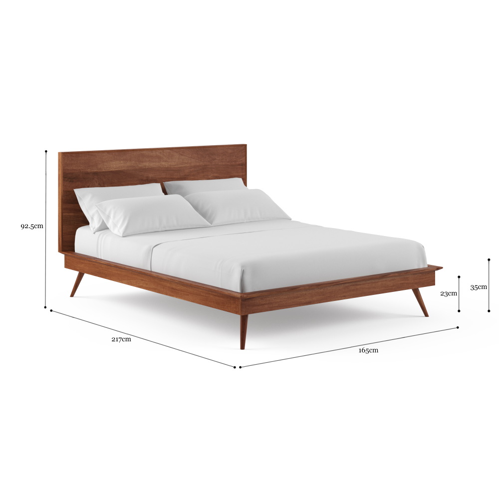 Frank Slim Bed Frame Walnut Queen Fast shipping On sale