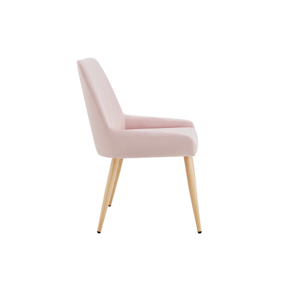 Fremantle Set of 2 Velvet Kitchen Dining Chairs Blush Chair Fast shipping On sale