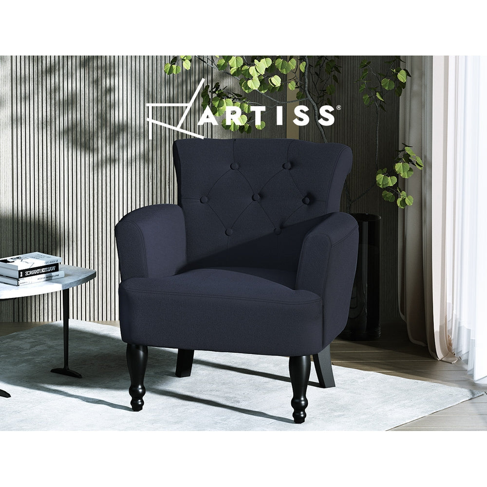 French Lorraine Chair Retro Wing - Black Lounge Fast shipping On sale