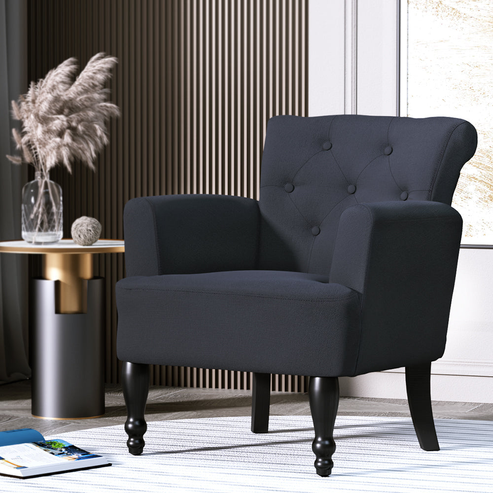 French Lorraine Chair Retro Wing - Black Lounge Fast shipping On sale