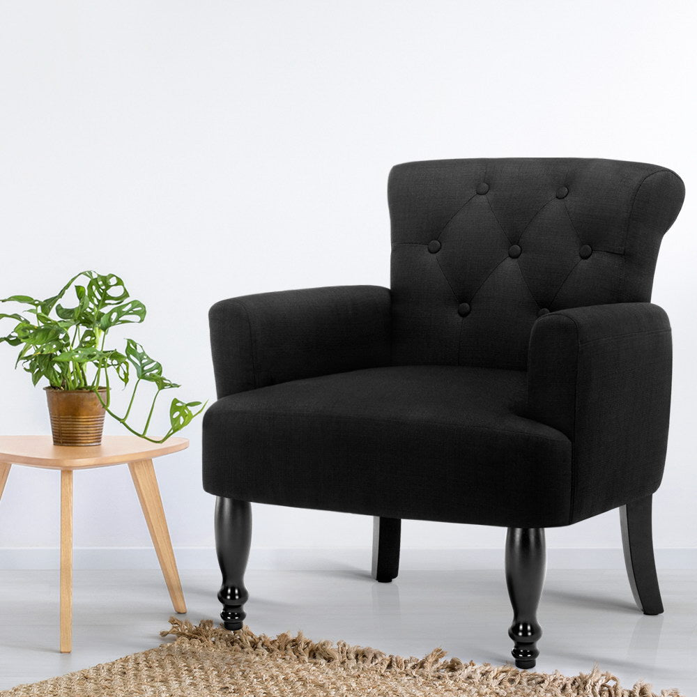 French Lorraine Chair Retro Wing - Black Lounge Fast shipping On sale