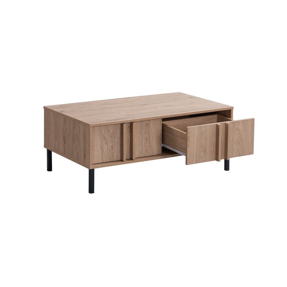 Gaea Rectangular Tea Coffee Table 2-Drawers Oak Fast shipping On sale