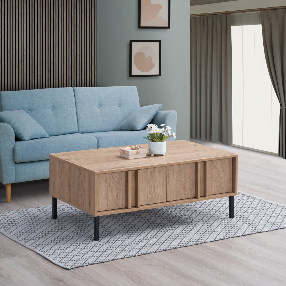 Gaea Rectangular Tea Coffee Table 2-Drawers Oak Fast shipping On sale