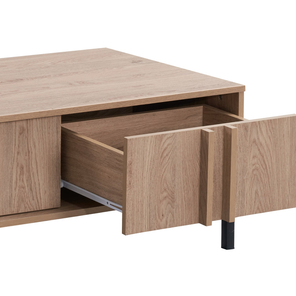 Gaea Rectangular Tea Coffee Table 2-Drawers Oak Fast shipping On sale