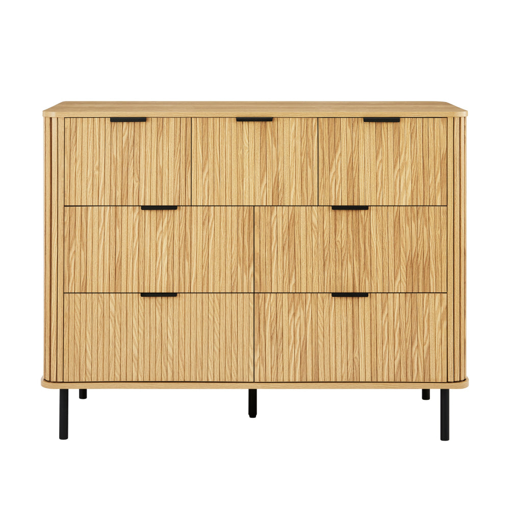 Galene Dresser Lowboy Chest Of 7-Drawers Storage Cabinet Slat Oak Drawers Fast shipping On sale