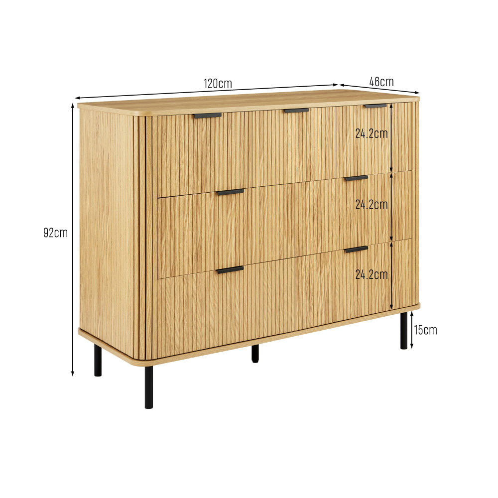 Galene Dresser Lowboy Chest Of 7-Drawers Storage Cabinet Slat Oak Drawers Fast shipping On sale
