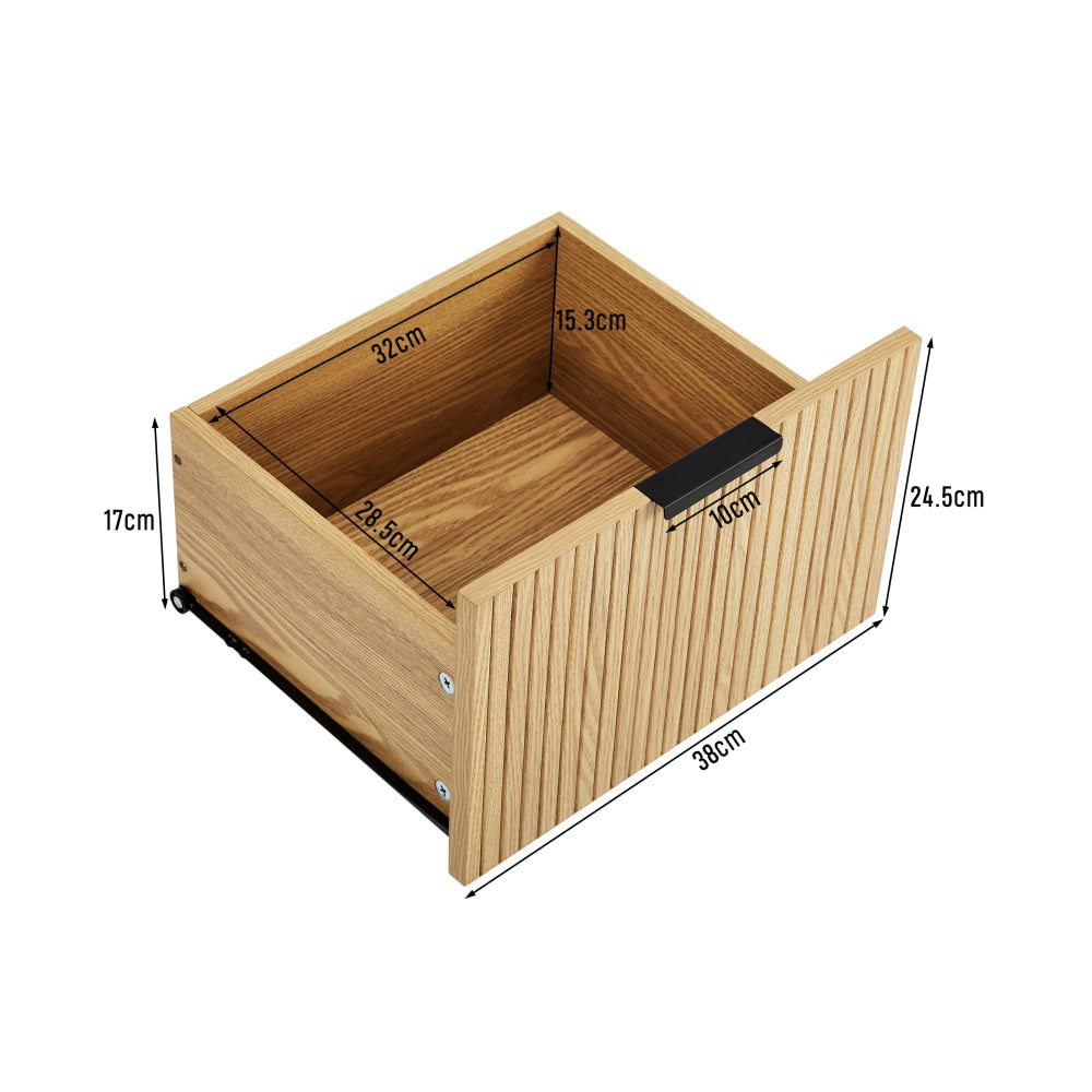 Galene Tallboy Chest Of 5-Drawers Storage Cabinet Slat Oak Drawers Fast shipping On sale