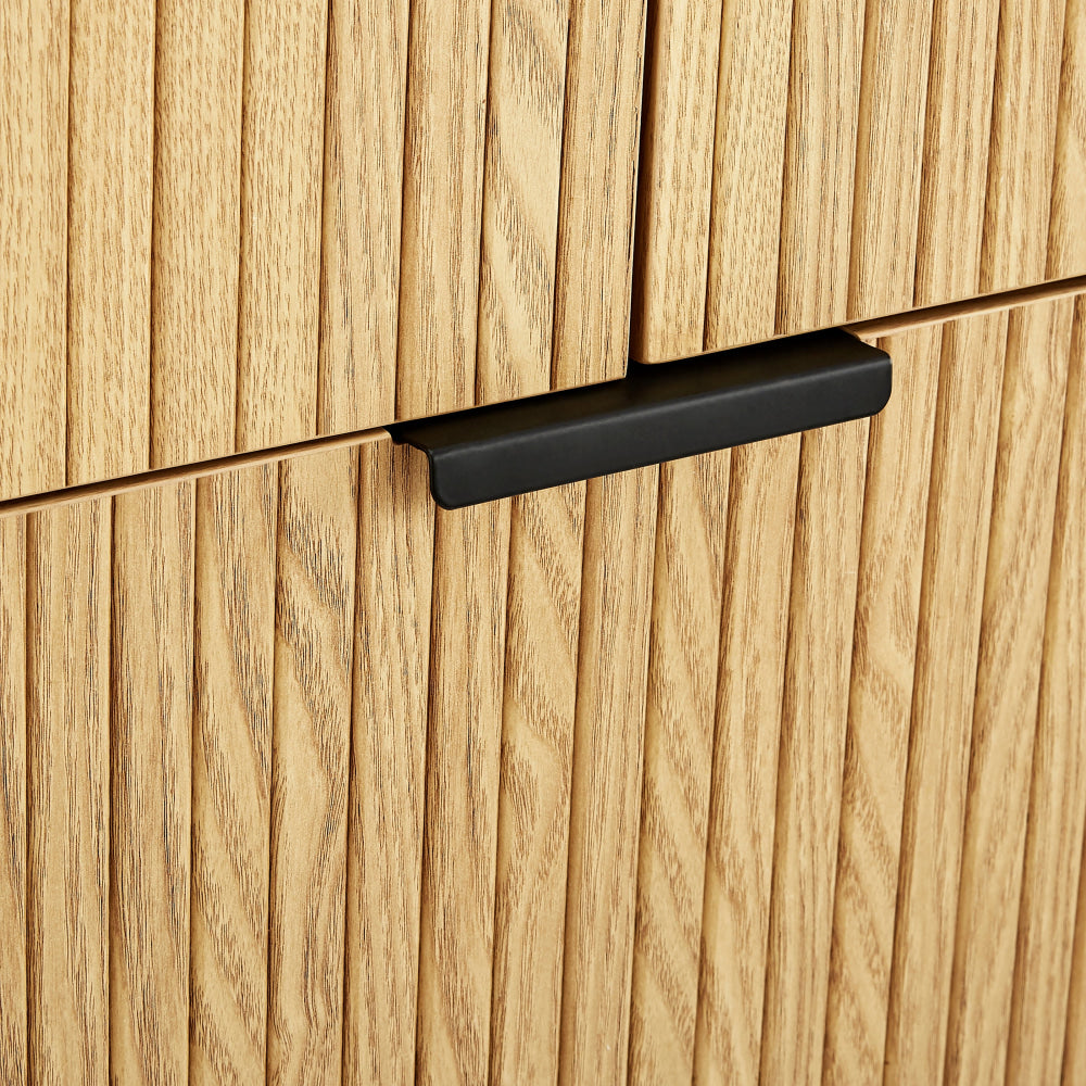 Galene Tallboy Chest Of 5-Drawers Storage Cabinet Slat Oak Drawers Fast shipping On sale