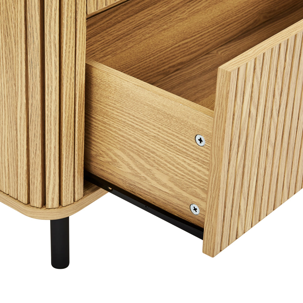 Galene Tallboy Chest Of 5-Drawers Storage Cabinet Slat Oak Drawers Fast shipping On sale