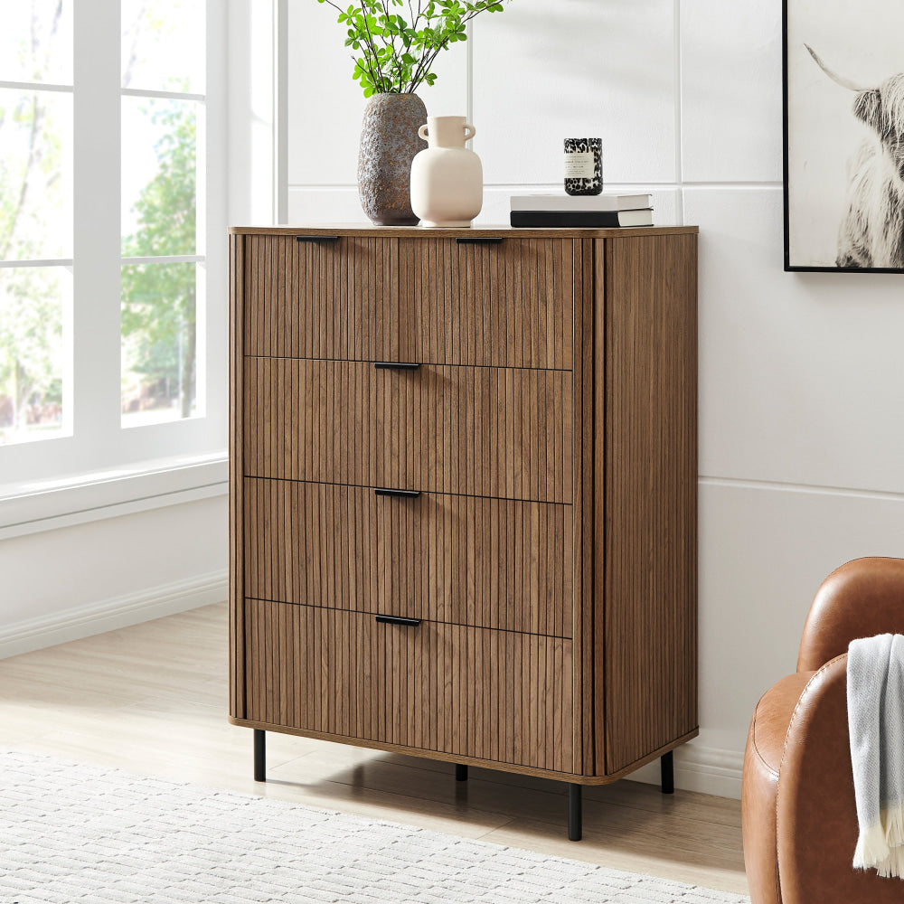 Slat Drawer Momentous Living - Galene Tallboy Chest Of 5-Drawers Storage Cabinet ...