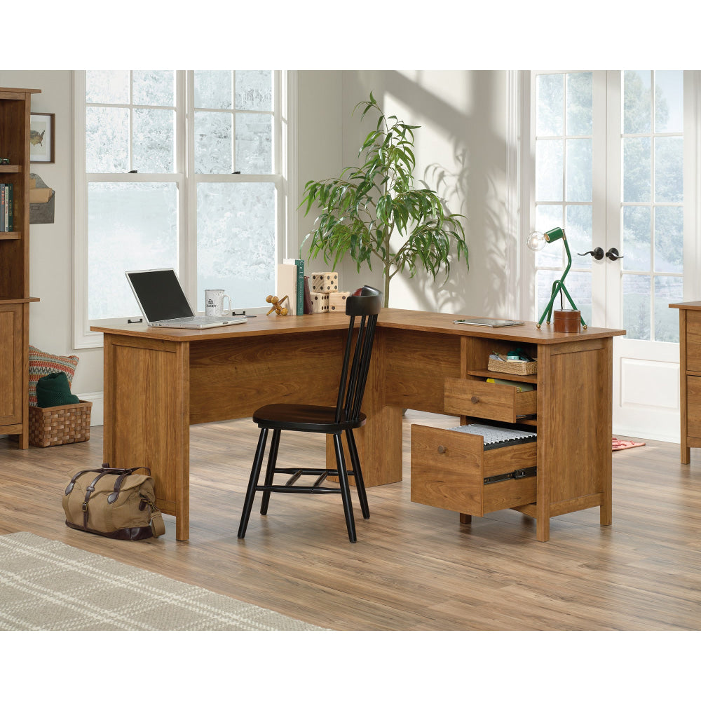 Gami Executive Wooden L-Shaped Home Office Computer Working Desk Prarie Cherry Fast shipping On sale