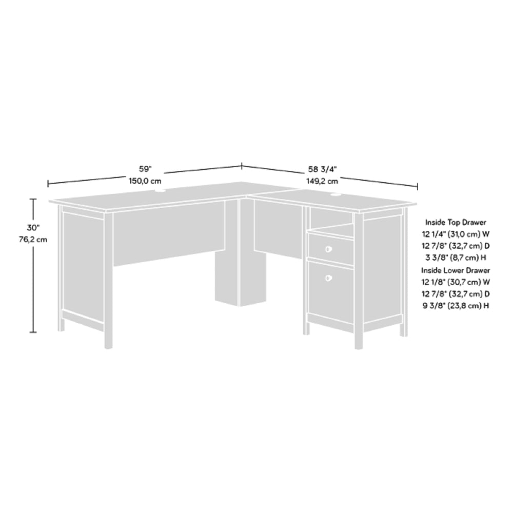 Gami Executive Wooden L-Shaped Home Office Computer Working Desk Prarie Cherry Fast shipping On sale