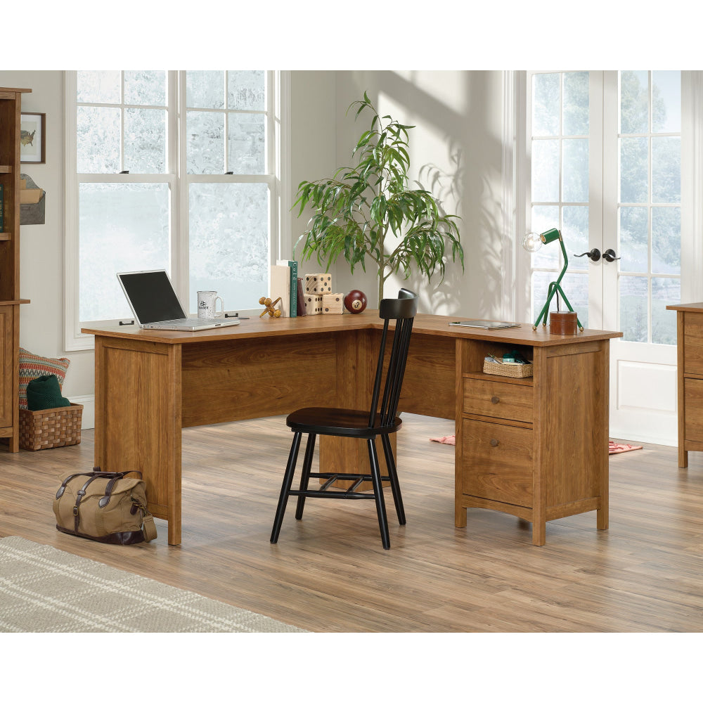 Gami Executive Wooden L-Shaped Home Office Computer Working Desk Prarie Cherry Fast shipping On sale