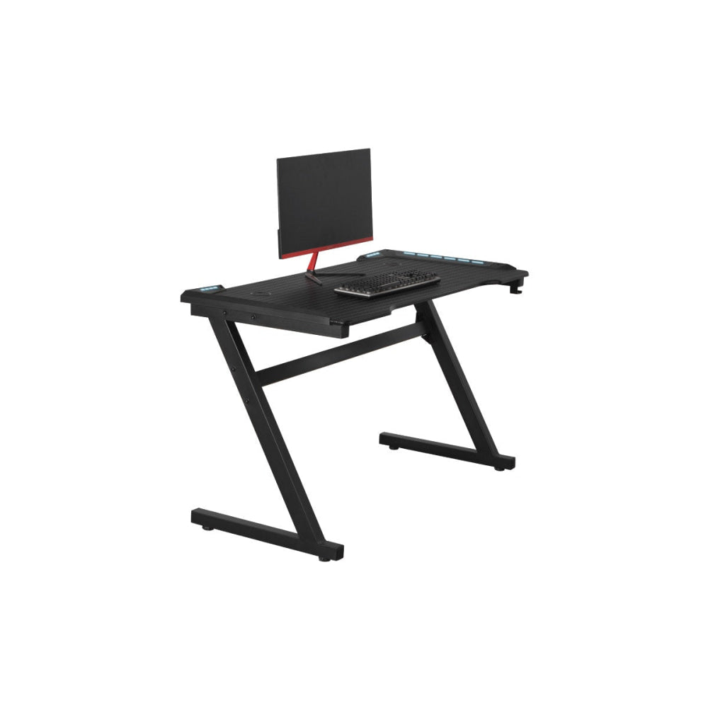 Gaming Computer Office Task Working Desk with LED Light Black Fast shipping On sale