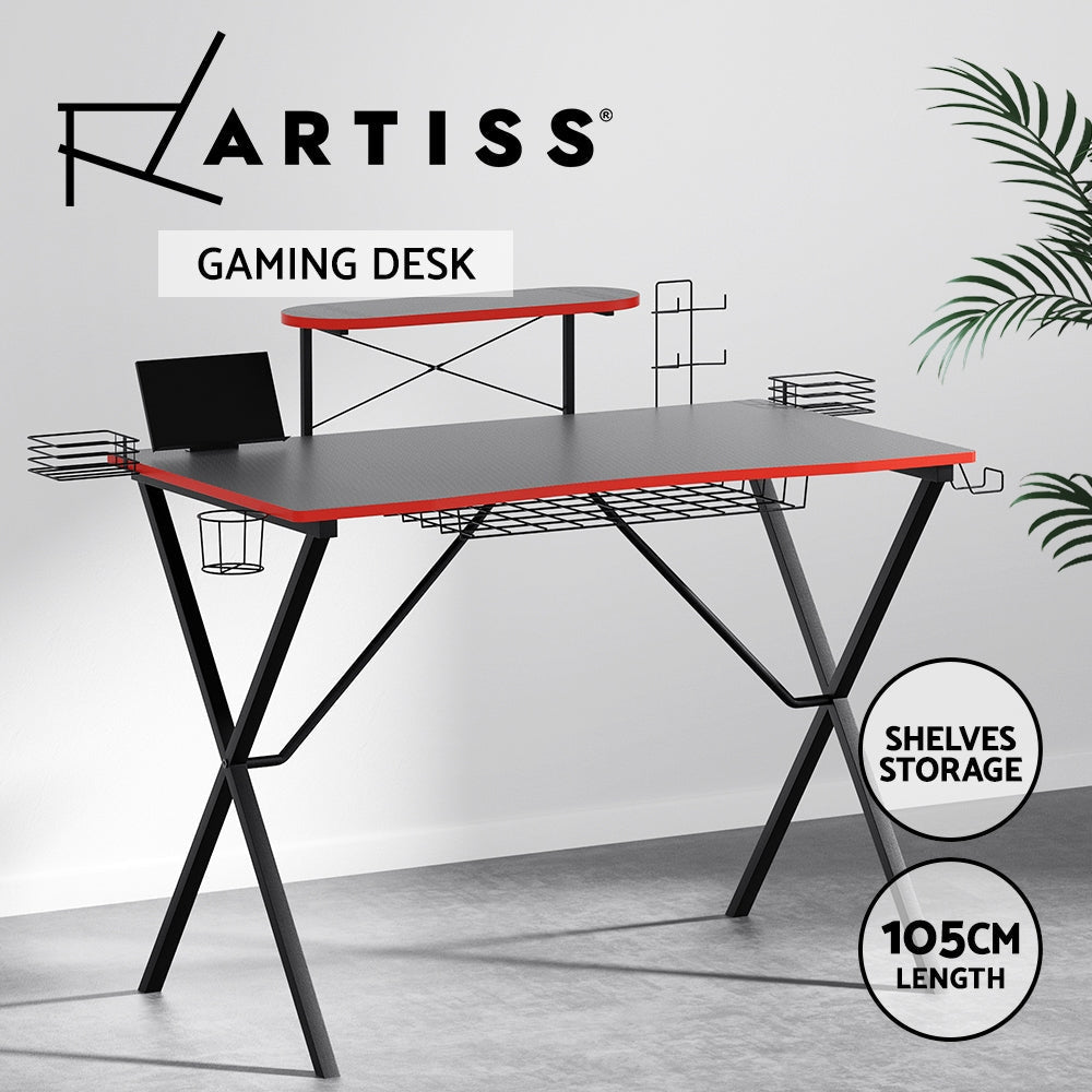 Gaming Desk Computer Desks Table Storage Shelves Study Home Ofiice 105CM Office Fast shipping On sale