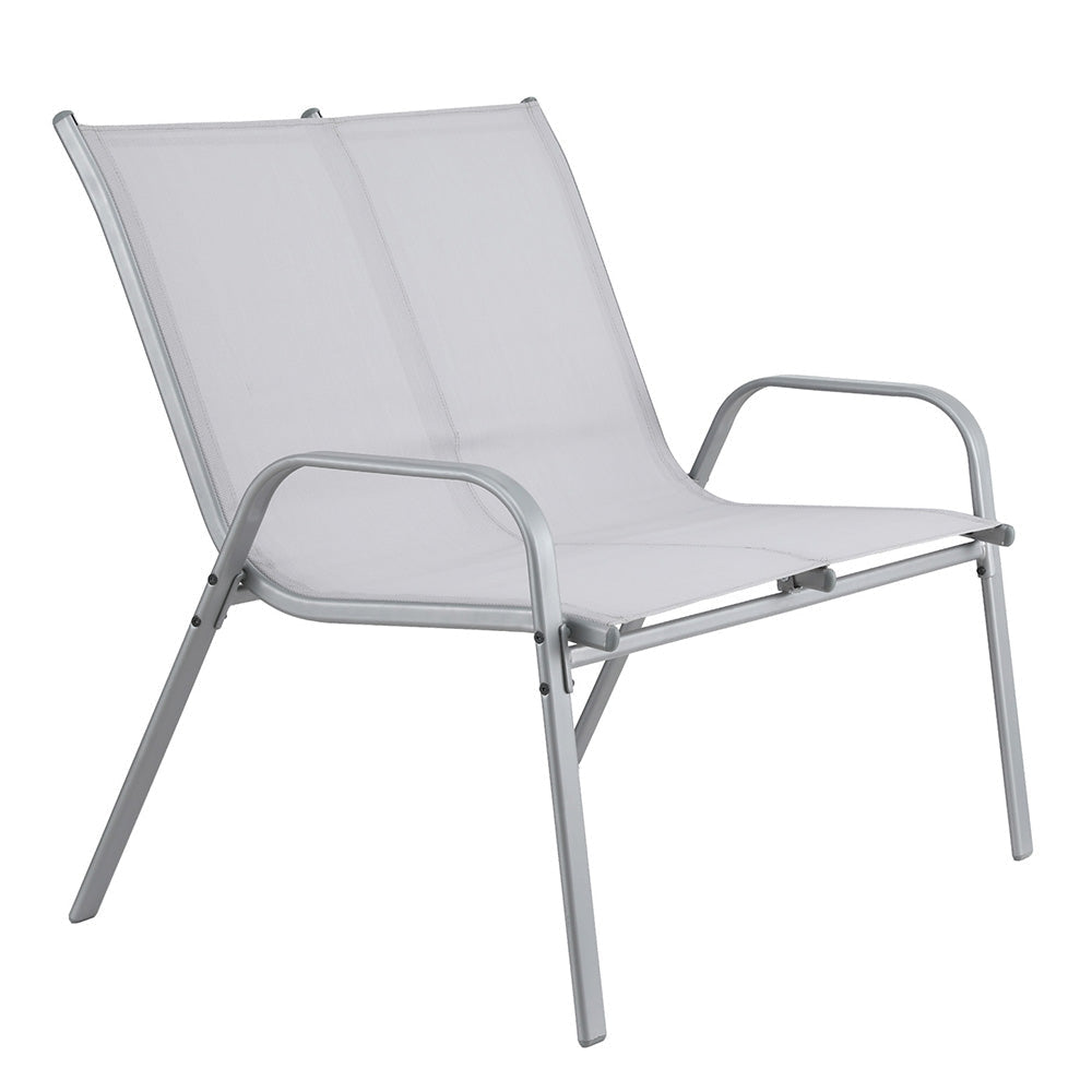 Garden Bench Seat Steel Outdoor Patio Park Lounge Backyard Chair Grey Furniture Fast shipping On sale
