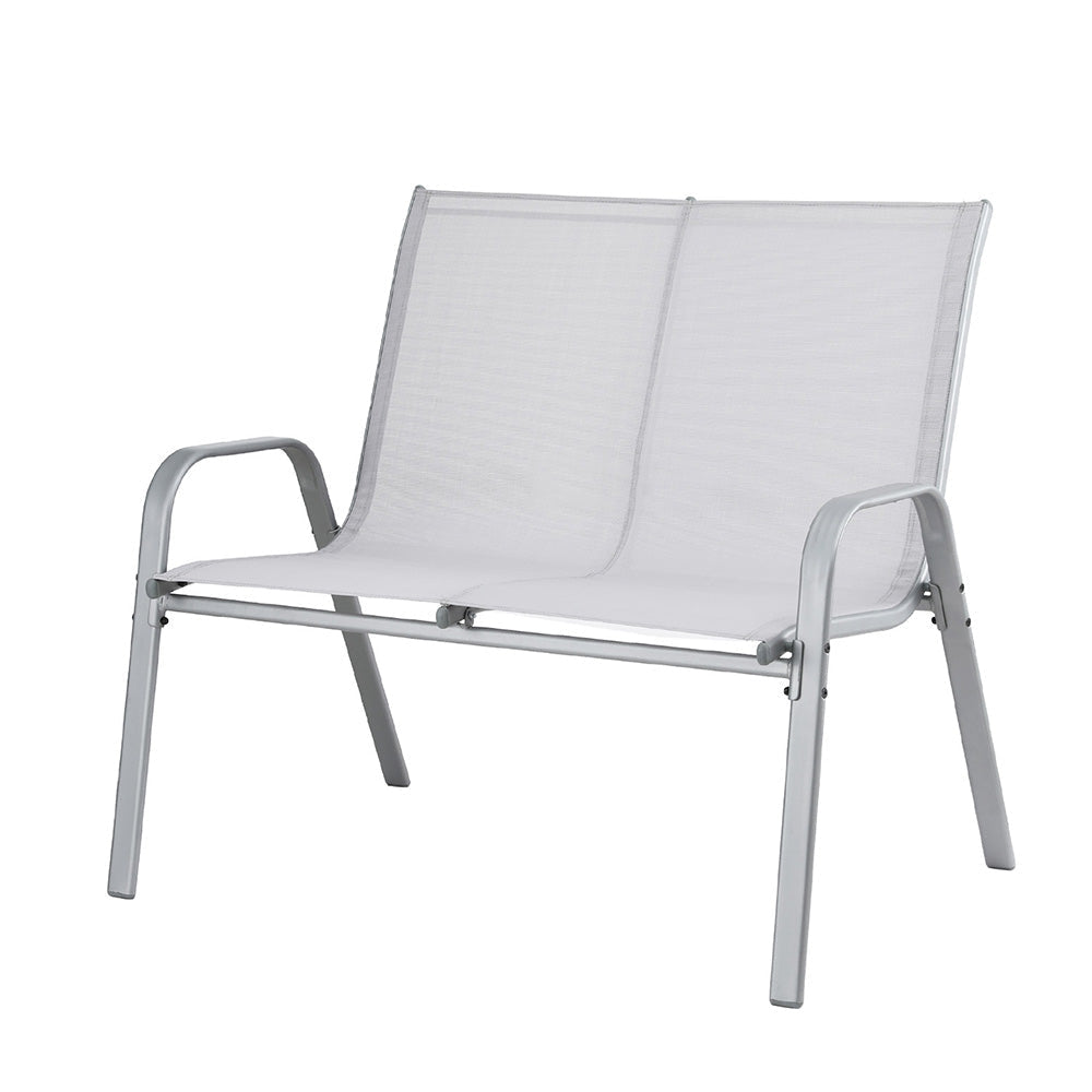 Garden Bench Seat Steel Outdoor Patio Park Lounge Backyard Chair Grey Furniture Fast shipping On sale