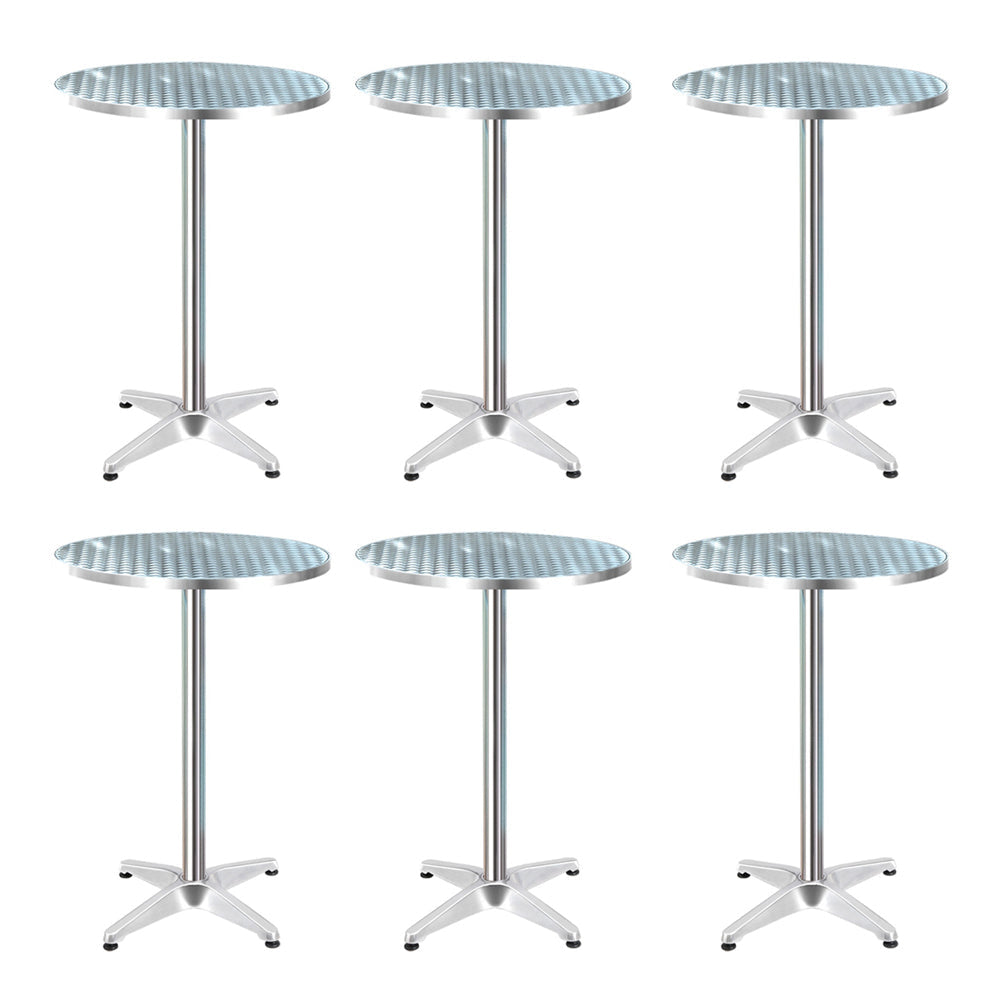 Gardeon 6pcs Outdoor Bar Table Furniture Adjustable Aluminium Cafe Round Sets Fast shipping On sale