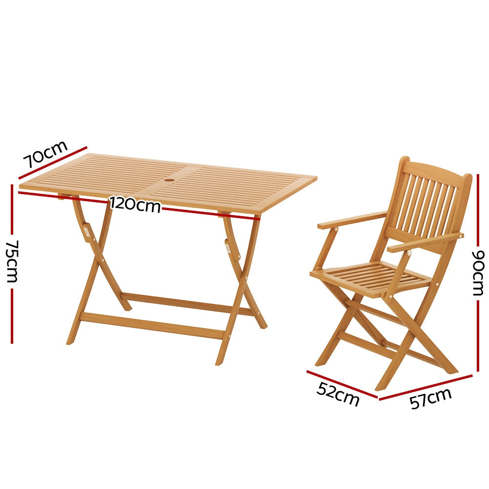 Gardeon 7PCS Outdoor Dining Set Garden Chairs Table Patio Foldable 6 Seater Wood Sets Fast shipping On sale