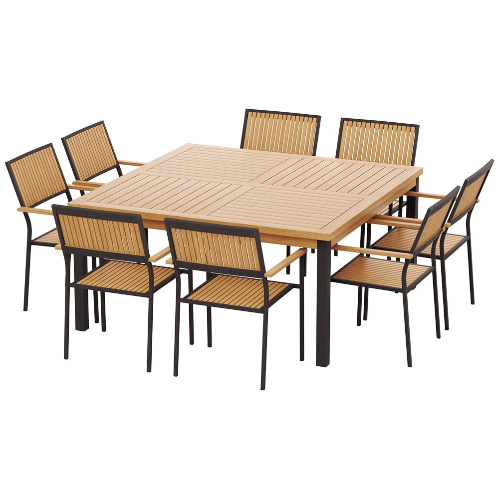 Gardeon 8-seater Outdoor Furniture Dining Chairs Table Patio 9pcs Acacia Wood Sets Fast shipping On sale