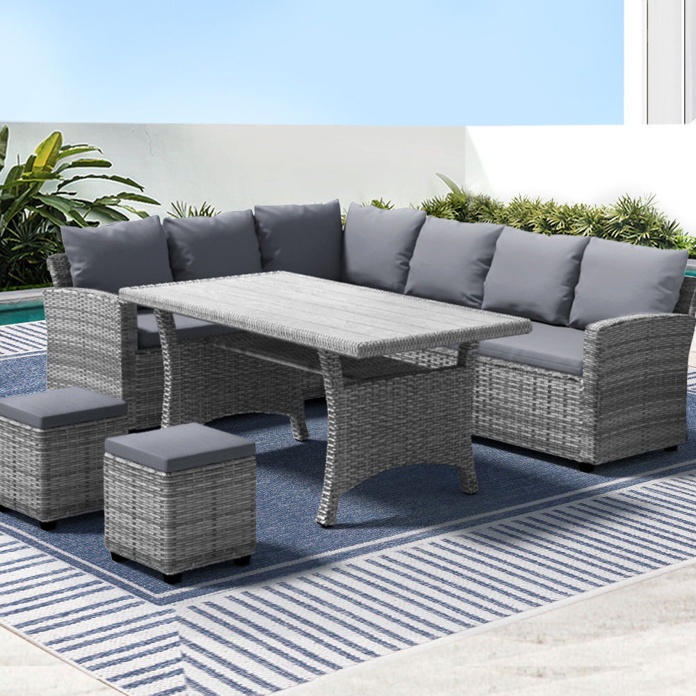 Gardeon 9-Seater Outdoor Dining Set Patio Furniture Wicker Lounge Table Chairs Sets Fast shipping On sale