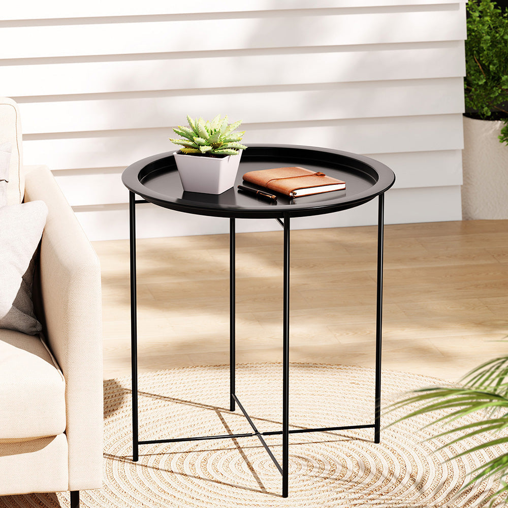 Gardeon Coffee Side Table Steel Outdoor Furniture Indoor Desk Patio Garden Fast shipping On sale