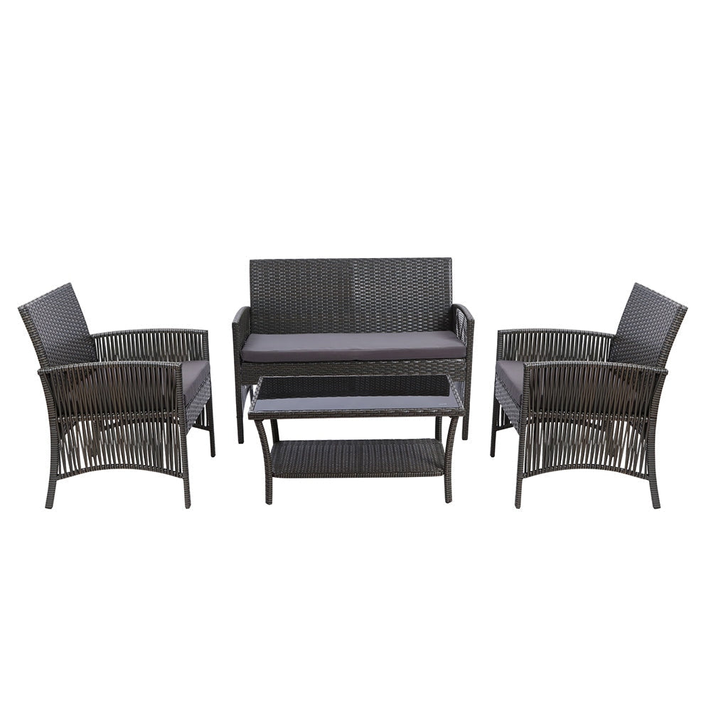 Gardeon Outdoor Furniture Dining Set Lounge Setting Rattan Patio Grey Sets Fast shipping On sale