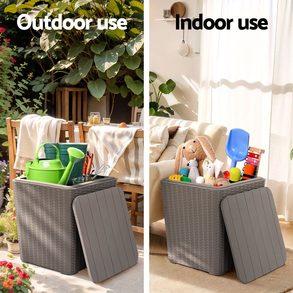 Gardeon Outdoor Storage Box 43L Container Side Table Garden Bench Tool Sheds Furniture Fast shipping On sale