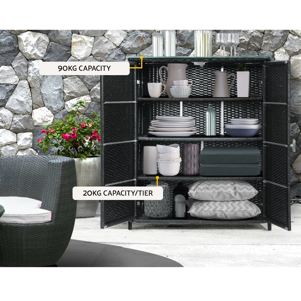 Gardeon Outdoor Storage Cabinet Box Garage Wicker Shelf Chest Garden Shed Tools Furniture Fast shipping On sale