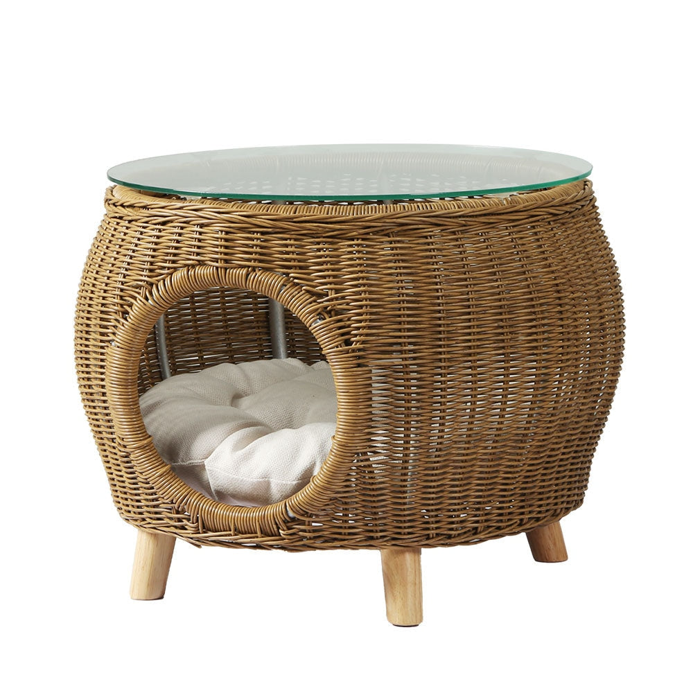 Gardeon Side Table Coffee Pet Bed Wicker Indoor Outdoor Furniture Patio Desk Fast shipping On sale