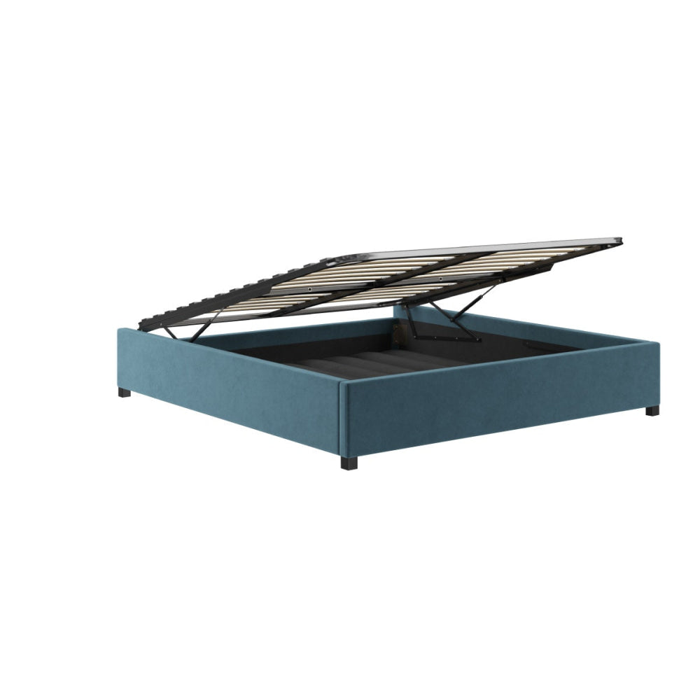 Gaslift Bed Frame Peacock Teal King Fast shipping On sale