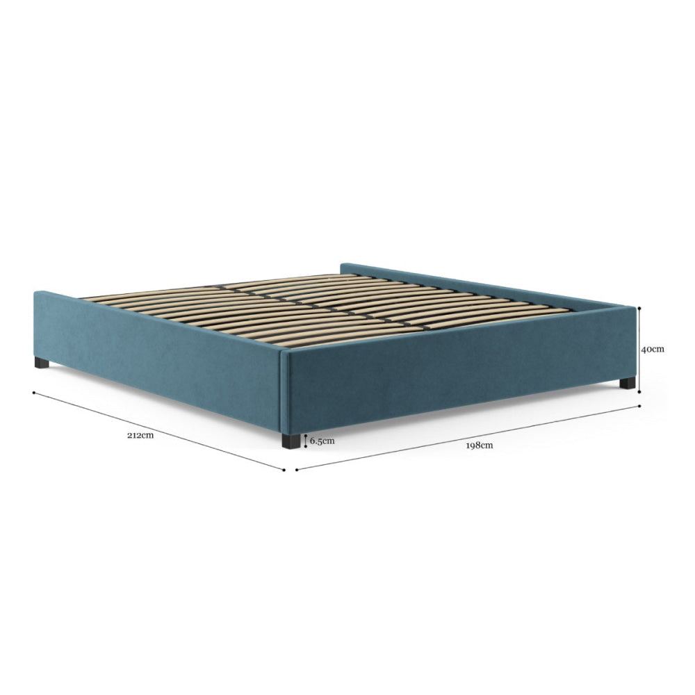 Gaslift Bed Frame Peacock Teal King Fast shipping On sale