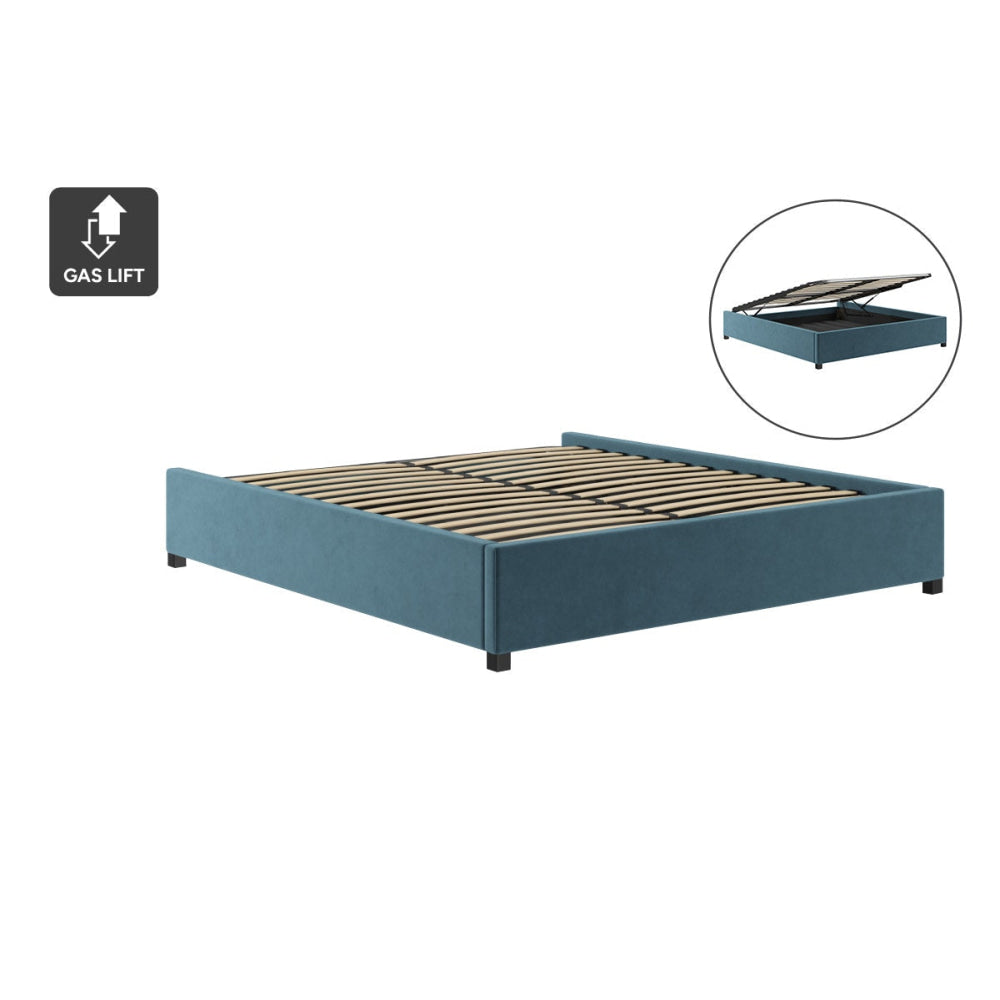 Gaslift Bed Frame Peacock Teal King Fast shipping On sale