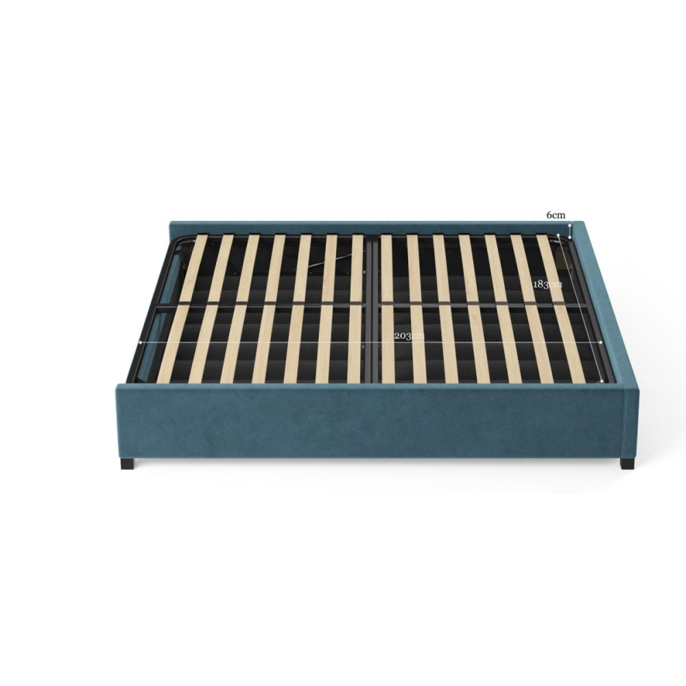 Gaslift Bed Frame Peacock Teal King Fast shipping On sale