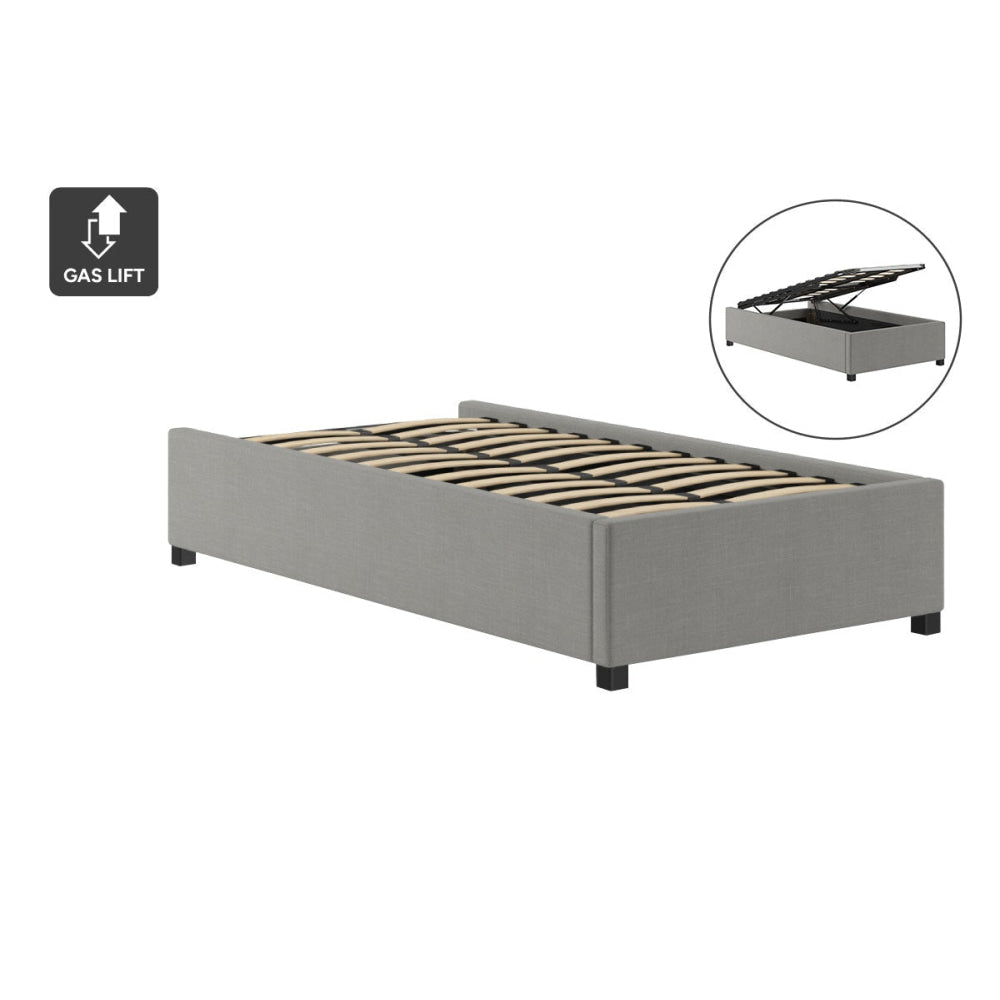 Gaslift Bed Frame Stone Grey Single Fast shipping On sale