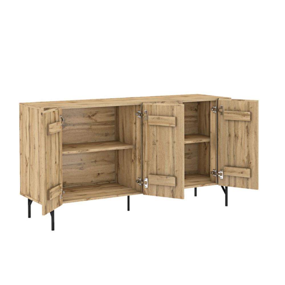 Gerrad Wooden Sideboard Buffet Unit Storage Cabinet Wotan Oak & Fast shipping On sale