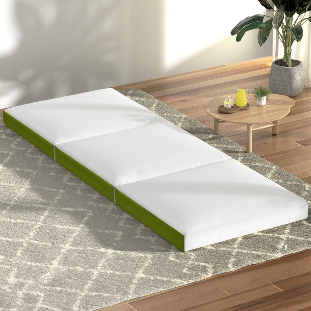 Giselle Bedding Foldable Mattress Folding Bed Mat Camping Trifold Single Green Fast shipping On sale