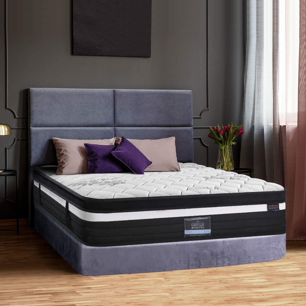 Giselle King Bed Mattress Size Extra Firm 7 Zone Pocket Spring Foam 28cm Fast shipping On sale